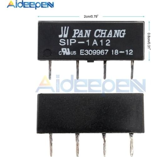 5Pcs/lot SIP-1A05 SIP-1A12 DC 5V 12V Reed Switch Relay Module 4Pin Relay For PAN CHANG Highly Sensitive Dry Reed Tube Relay 4Pin