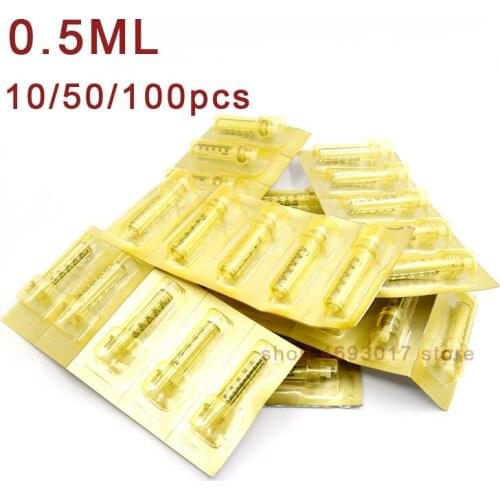 0.5ml Hyaluron Pen Syringe Ampoule Head Needle for Mesotherapy Gun Lip Injection Wrinkle Removal Atomizer Ampoule Injection Tool
