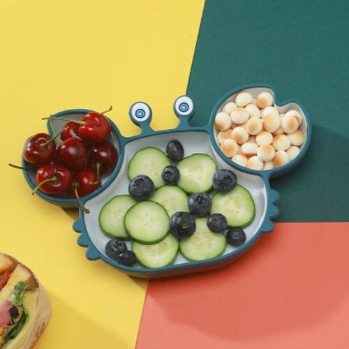 Baby Silicone Feeding Bowl Cute Crab Suction Cup Plate Food Supplement Training Kids Dinnerware Children Solid Power Supply Dish