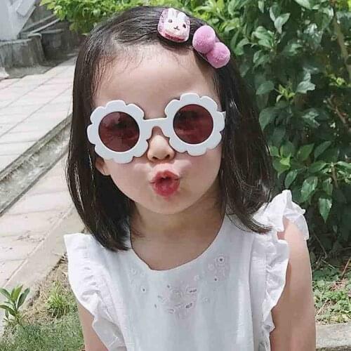 Flowers Shape Child Sunglasses Fashion Boys Girls Round Small Frames Sun Glasses New Gradient Shadow Eyewear UV400 AG08