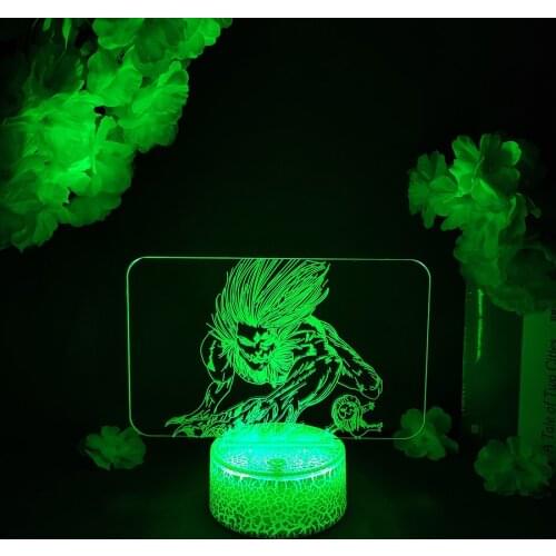 LED Light Attack on Titan Anime Avatar The Jaw Titan Acrylic Night Lamp RGB Flashing Cool Gift 3D Light Children Bedroom Decor