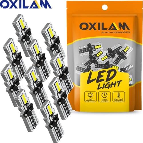 OXILAM 10Pcs Car W5W LED T10 Bulbs Canbus Light 6000K White For Toyota Tacoma Land Cruiser Camry 40 70 50 Rav4 Corolla E150