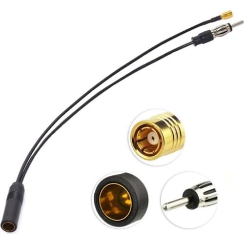 T3ED Active Dab+FM/AM SMB Cable Aerial DIN Splitter Accessory Antenna Converter Wireless Adapter Lead Vehicle Car Radio Plug