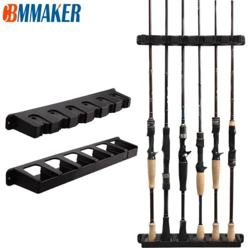Cbmmaker Fishing Vertical 6-Rod Holder Rack Fishing Pole Holder Rod Stand Wall Mount Modular For Garage Carp Fishing Accessories