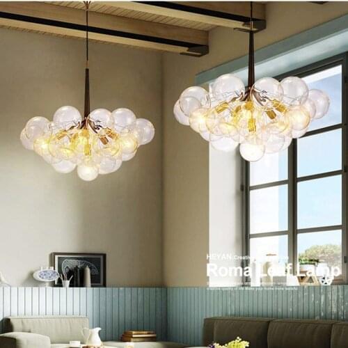 Vintage crystal iron chandelier ceiling led light dining room bedroom luzes de teto nordic decoration home