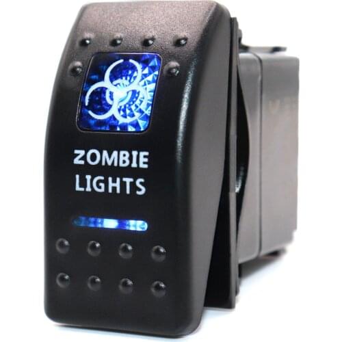 Waterproof Car Boat Rocker Switch Zombie Lights SPST ON/OFF Toggle Switch 5Pin 12V 24V for Automotive Truck Boat Marine