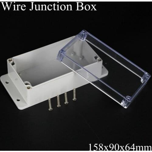 158x90x64mm ABS IP65 Waterproof Plastic Wire Junction Box With Mounted Distribution Clear Enclosure Transparent Project Case