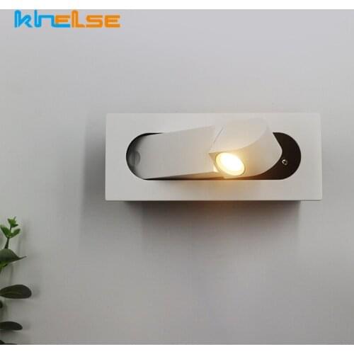 3W Embedded LED Wall Lamp 350 Degree Rotation Adjustable Angle Bedroom Bedside Reading Light Recessed Foldable Home Decor Sconce