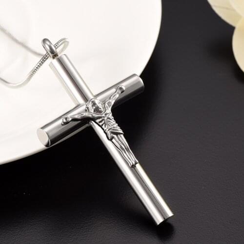 Jesus Crucified on Cross Cremation Jewelry Ash Urn Pet Pendant Necklace 6 Colors Cross Urn Ash Keepsake Urns Memorial Necklace