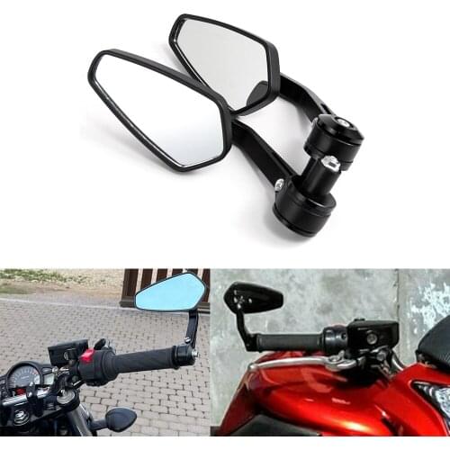 1 Pair 7/8" 22mm Motorcycle Handlebar End Mirror Rearview Mirror Accessories Reversing Reflective Back-view Motorbike Mirrors