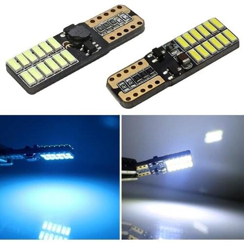 100PCS T10 W5W Canbus 194 4014 24SMD LED Auto Bulb Reading Clearance Parking Interior Light 6000K White Amber Wholesale