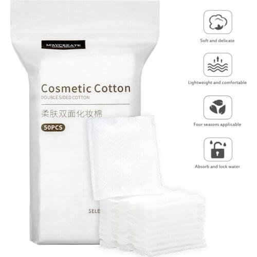 50pcs/bag Double Side 3 Layer Makeup Cotton Pads Cosmetic Soft Skin Thickening Cotton Double-sided Makeup
