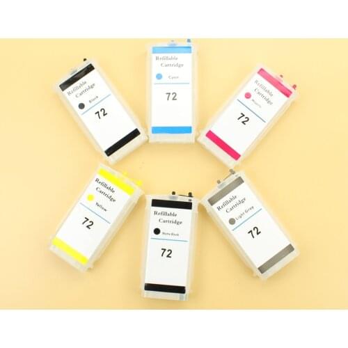 6 color Refillable ink cartridges for HP designjet T610 T770 T790 T1100 T2300 Large format plotters 130ml each color