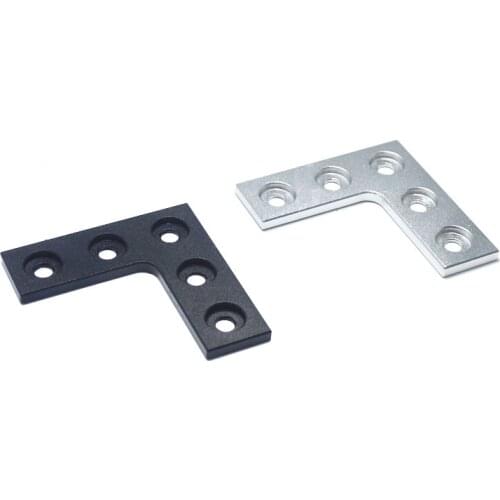 Black / Silver Anodized 5 Hole L Joining Plate for V-slot Aluminum Profile