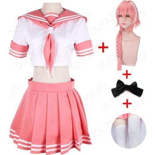 Astorford Sailor Suit Apocrypha Rider Astolfo Cosplay JK School Uniform Sailor Suit Women Fancy Outfit Anime Halloween Costume