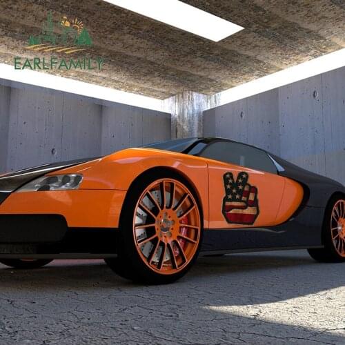 EARLFAMILY 43cm x 39.1cm for American Peace Sign Fashion Car Stickers Vinyl Decals Waterproof Wall Decoration Car Assessoires