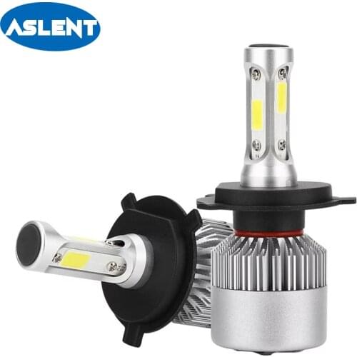 Aslent H4 H7 H11 H1 H3 9005 9006 COB Car LED Headlight Bulbs Hi-Lo Beam 72W 8000LM 6000K Auto Headlamp Fog Light Bulb DC12v 24v