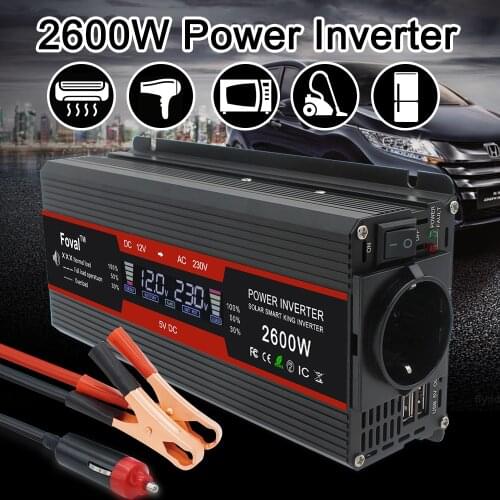 Car inverter High Frequency Transformer 12V To 220V 2600W LCD Power Inverter inversor ac to dc 12v 55a converter