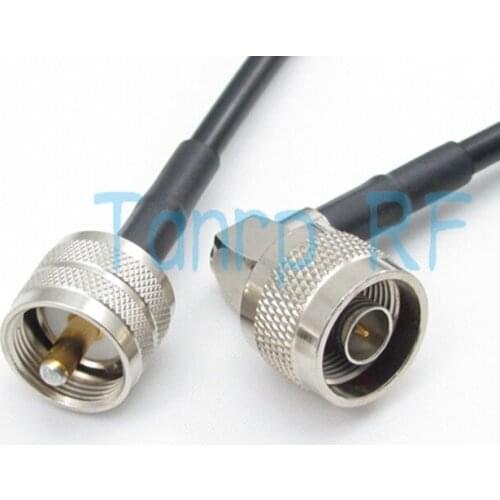 Free shipping! 3FEET 1M RG58 extension cable UHF male to N male plug right angle 100CM RF Pigtail coaxial jumper cable