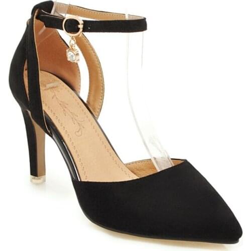 Big Size high heels sandals women shoes woman summer ladies Fashion pointed buckle shoes