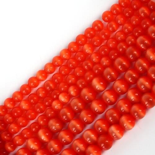50pcs/lot 8mm Round Opal Natural Cat Eye Beads Spacer Loose Beads For Jewelry Making Necklace Bracelet DIY Accessories