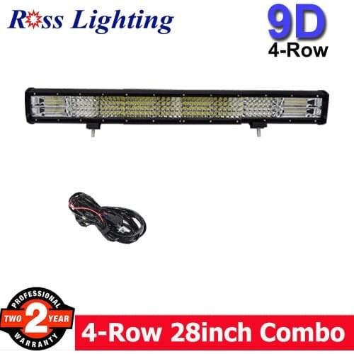 Quad Row 28inch LED Light Bar Off Road 9D Spot Flood Combo Beam for Auto 4x4 Jeep ATV Truck SUV 12V 24V LED Work Light
