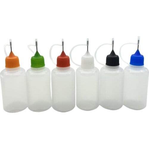 1pcs Empty Plastic Dropper Bottle LDPE 30ml Needle Bottles With Screw Metal Needle Cap Liquid Free Shipping