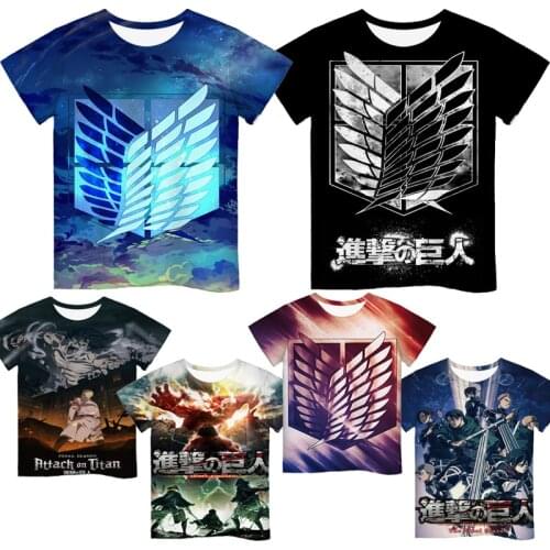 Kids Attack on Titan 3D Print T Shirt Summer Cartoon Anime Graphic T-shirt for Boys Girls Casual Teens Tshirt Cool Tops Camiseta