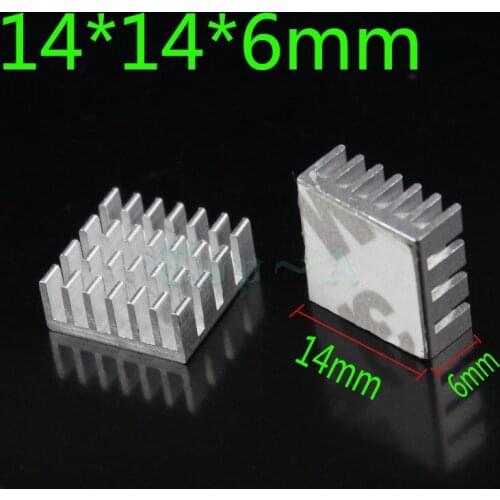 Gdstime 10pcs Heatsink 14x14x6mm Aluminum Cooling Fan Radiator IC Chp CPU GPU Electronic Computer Heat Dissipation 14mm x 6mm