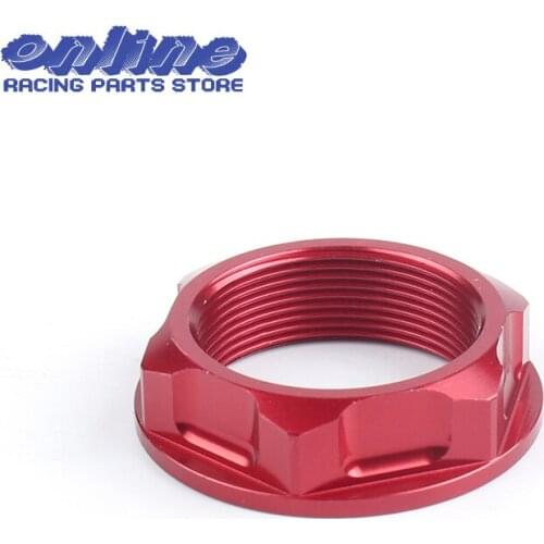 Red CNC Billet Steering Stem Nut For CR125R 250R CRF250R 250X 450R 450X Motocross Supermoto Enduro Dirt Bike Off Road