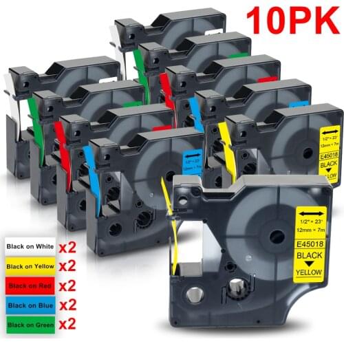 Labelwell 12MM 45013 Laminated Ribbons black on White compatible for Dymo LabelManage 160 280 LabelPoint 100 150 250 label maker