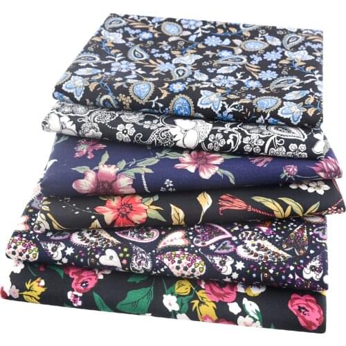 Booksew Floral Summer Soft Japanese Kimono Poplin Cotton Fabrics Per Half Meters For Sewing Dress Cloth Decorations Needlework