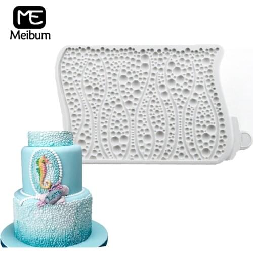 Meibum Pearls Seaweed Silicone Fondant Cake Mold Birthday Bubbles Pattern Chocolate Candy Paste Sugar Craft Decorating Mould