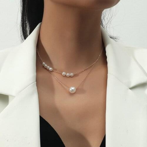 Fashion Pearl Multilayer Necklace New Simple Baroque Necklace Great Gift for Girl and Women