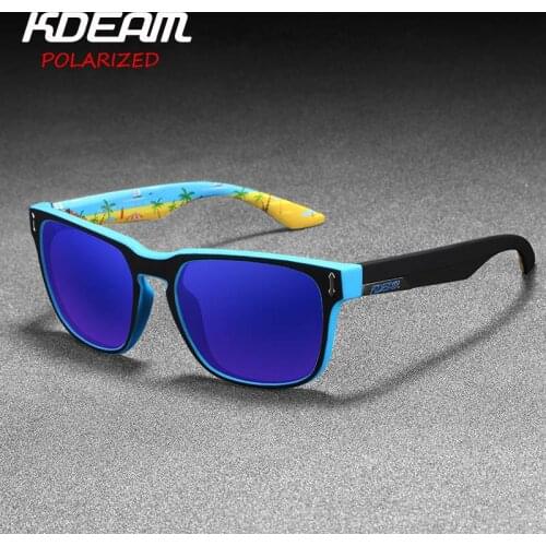 New arrived KDEAM Mirror Polarized Sunglasses Men Square Sport Sun Glasses matte soft cover Frame Women UV With Case KD1302