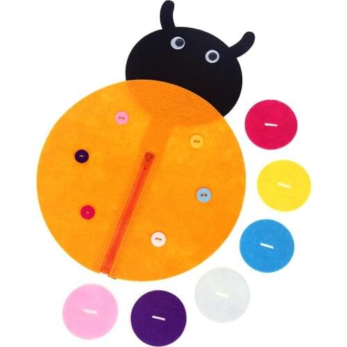 Non woven button toys Montessori teaching aids kindergarten regional materials educational District DIY manual zipper button