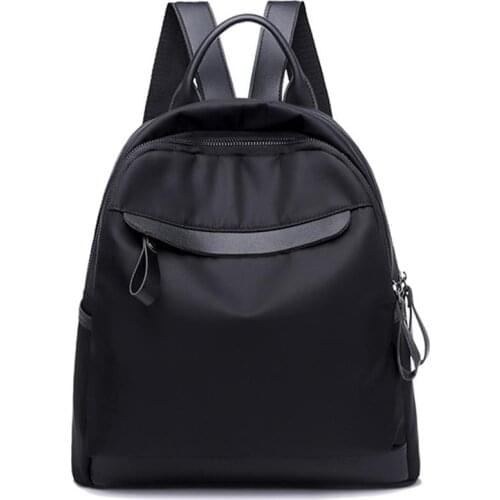 New Fashion Nylon Anti-Theft Women Backpack Large Capacity Solid Color Casual School Bookbag Travel Backpack