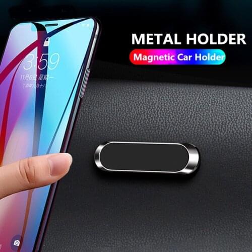 OLAF Magnetic Car Phone Holder Dashboard Mini Strip Shape Stand For iPhone Samsung Xiaomi Metal Magnet GPS Car Mount for Wall