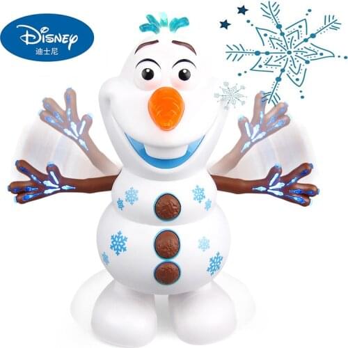 Original Disney Dancing Olaf Frozen Figures Action Dazzling Music Shiny Educational Electronic Walking Robot Kids lols Toys