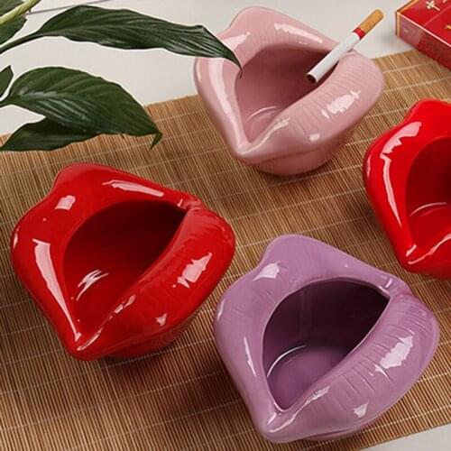 Cute Cartoon Ashtray Lips Ceramic Ashtray Flower Pot Trendy Mouth Fashion Home Flower Pot Trendy Mini Gift Boyfriend Gift