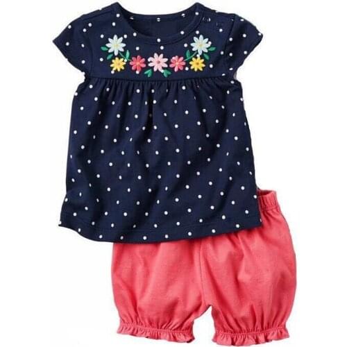 0-2years Sleepwear Pyjamas Kids Cotton Toddler Cartoon Children Pajamas Sets For Baby Girls Short Sleeve Summer Nightwear