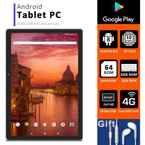 CIGE N9 Tablet Pc 10 Inch Android 8.0 4G LTE Phone Call 10 Core 6GB 64GB 1920x1200 Resolution Tablets GPS FM For Childrens