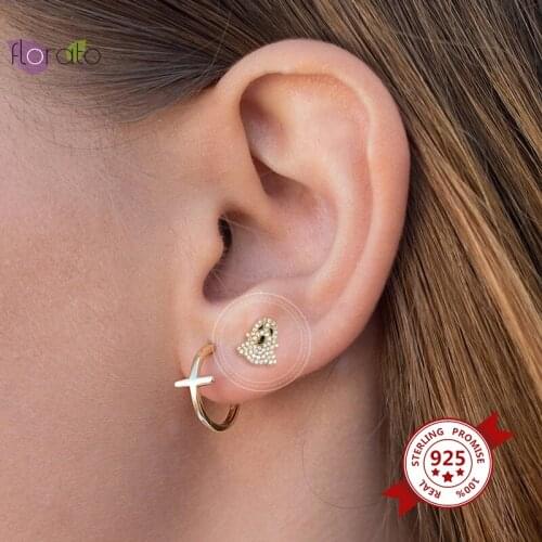 925 Sterling Silver Ear Needle Grimace CZ Stud Earrings Minimalist For Women Earrings Exquisite Earrings Birthday Gift