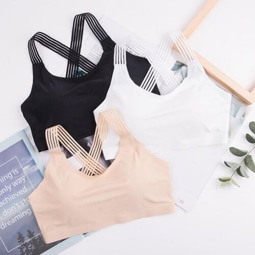 Sports Bra Women Shockproof Push-Up Yoga Crop Top Seamless Ice Silk Ladies Brassiere Comfortable Breathable Underwear