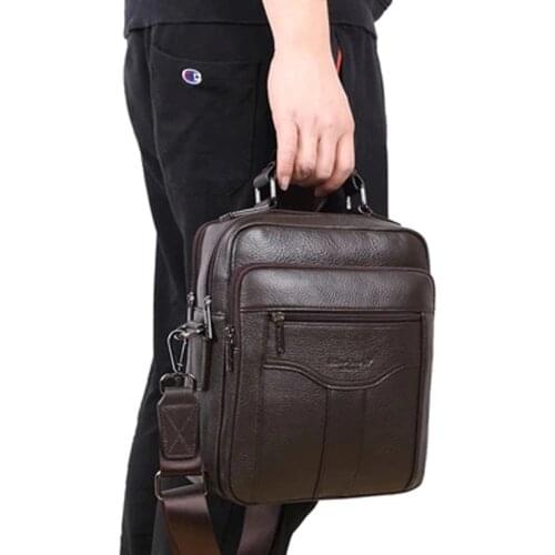 MEIGARDASS Genuine Leather Men Messenger Bag Travel Shoulder Bags Male Totes 9.7‘’ iPad Laptop Handbags Business Briefcase Purse