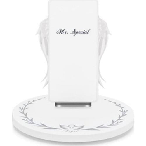 Creative Angel Wings Wireless Charger QI Wireless Charger 10W Fast Charge Vertical Mobile Phone Wireless Charger
