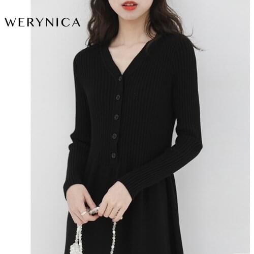 Модные вязаные платья WERYNICA China At AliExpress