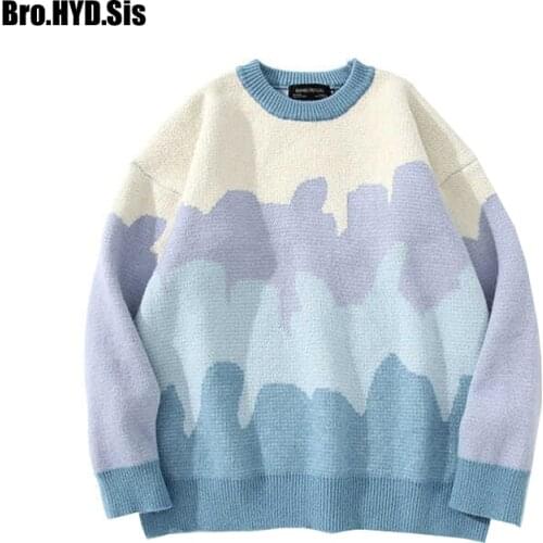 Preppy Style Women Jacquard Sweaters Patchwork Winter Cartoon Pullovers Men O-Neck Korean Fashion Harajuku Warm Tops Clothes