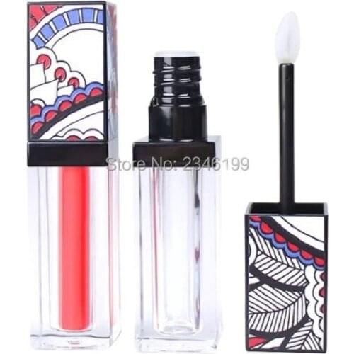 3D Square Lip Gloss Tube Clear Empty Liquid Lipstick Refillable Container Plastic Lipgloss Tubes Cosmetic Container 20PCS