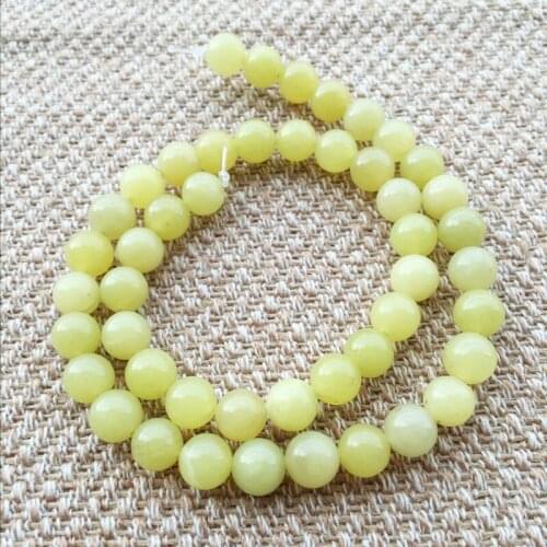47pcs/lot 8MM Lemon Stone Loose Beads DIY Making Bracelet Necklace Handmade Beaded Findings